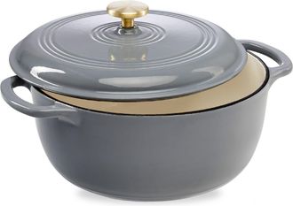 Best Choice Products 7.5 Quart Enamel Cast-Iron Dutch Oven, Heavy-Duty Cookware w/ Dual Handles, Lid
