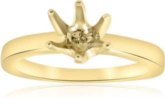 Pompeii3 Yellow Gold 14K Solitaire Semi Mount Engagement Ring Size Selectable