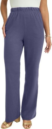 Jessica London Soft Ease Wide Leg Pant in Deep Dusk at Nordstrom, Size Small