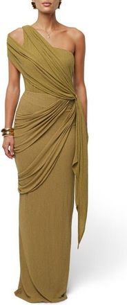 JLUXLABEL Lovina Drape One Shoulder Bodysuit in Green at Nordstrom, Size Medium