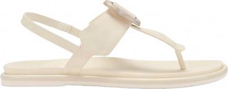 Olukai Womens LaI T-Bar Slides In White Sand