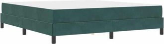 vidaXL Box Spring Bed with Mattress Dark Green 180 x 210 cm Fabric vidaXL