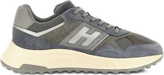 Hogan Hyperlight logo-detail low-top sneakers - men - Calf Leather/Polyester/Polyamide/Fabric/Rubber - 6,5 - Grey
