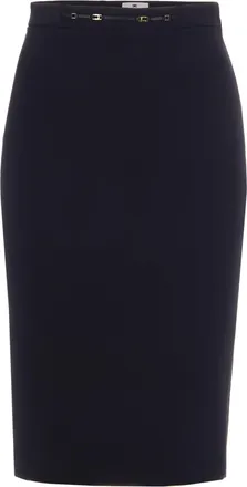 Elisabetta Franchi Black Gioiello Polyester Midi Skirt