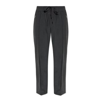 Dolce & Gabbana Straight Trousers, male, Gray, Size: 2XL Wool Jogging Pants