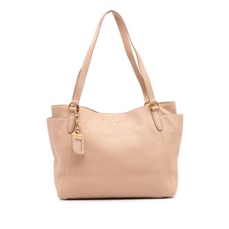 Prada Vitello Daino Leren Tote Bag