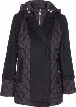 Liu Jo Black Down Jacket Frontal Zip Closure