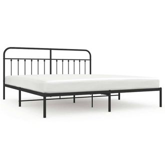 Berkfield Home Metal Bed Frame with Headboard Black 200x200 cm