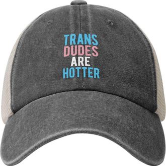 Generic Sport Cap Trans Dudes are Hotter, Funny Transgender LGBT Unisex Dad Hats Daily Plain Hat for Boys Golf Outdoor