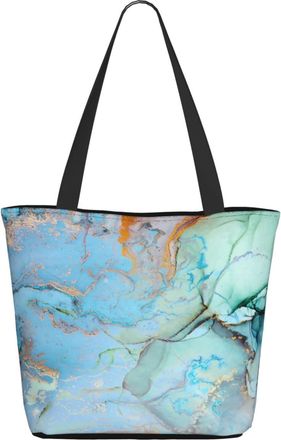 AOOEDM Green Marble Texture Ladies Shopping Bag 13x11x7in.The Perfect ValentineS Day Gift.It Is The Best ValentineS Day Gift For Mom, Daughter, Wife,Etc