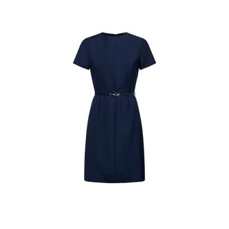 Silvian Heach Jurk met riem en essenti&euml;le snit - Dames - Korte kleedjes - Blauw - XS - Polyester - Kleedjes