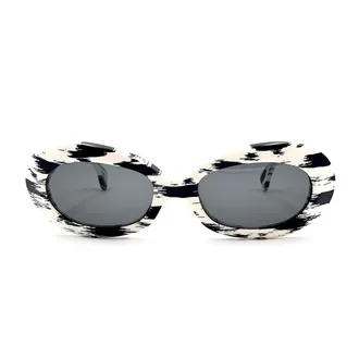 Alain Mikli White D305 Special Edition Dalmatians Oval Sunglasses