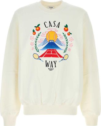 Casablanca Mens White Cotton Sweatshirt - Ivory - Size Small