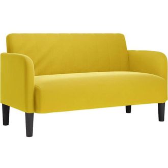 vidaXL Sof&aacute; Loveseat Terciopelo Amarillo 109 Cm Vidaxl