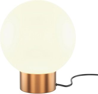 Maytoni Maytoni Basic Form Lámpara de mesa moderna con globo dorado, 1 bombilla E14, pantalla blanca