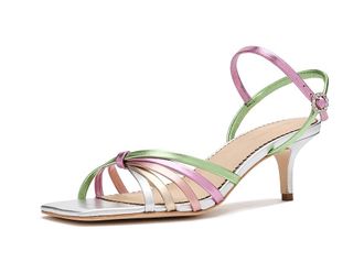 Cinq &agrave; Sept Malia Strappy Metallic Kitten Heel Sandals Womens Sandals Metallic : 10.5 M, Leather