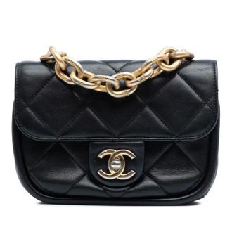 Chanel Pre-owned Flap Bag - Dames - Pre-owned - Zwart - Maat: ONE Size Leer