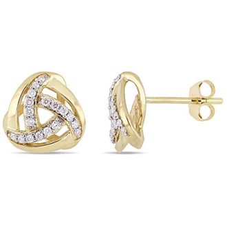 Amour 1/5 CT TW Diamond Stud Earrings In 10K Yellow Gold