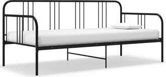 vidaXL Estructura De Sof&aacute; Cama Sin Colch&oacute;n Metal Negro 90x200 Cm Vidaxl