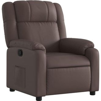 vidaXL Sill&oacute;n Reclinable De Cuero Sint&eacute;tico Marr&oacute;n Vidaxl