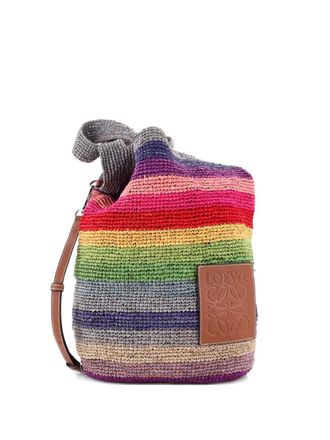 Loewe Slit Tote Straw Small bucket bag - Multicolour