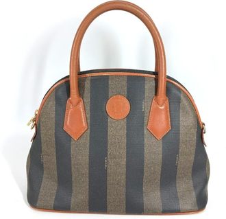 Fendi Brown Khaki Pvc Leather Handbag Tote Bag (Pre-Owned)