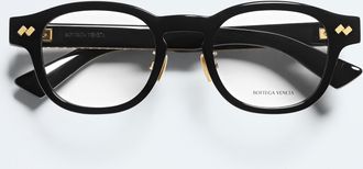 Bottega Veneta Intrecciato Panthos Eyeglasses - Black - Unisex