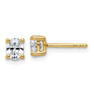 Diamond2Deal 14k Gold 1/2 ctw Lab Grown Diamond Oval Stud Earrings