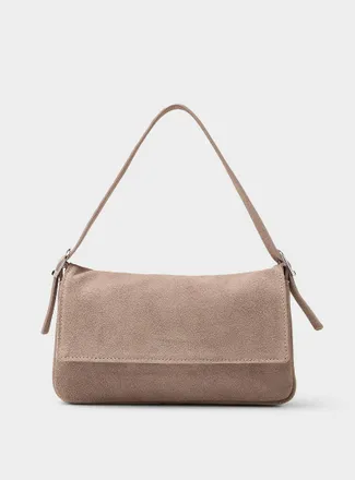 Simons Womens Rectangular suede baguette bag Exclusive collection from Italy