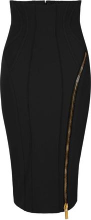 Elisabetta Franchi Rokken, Dames, Zwart, S, Rok in technische stof met rits