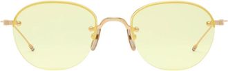 Thom Browne Semi-Rimless Oval Zonnebril - unisex - Zonnebrillen - Geel - 52 MM - Accessoires