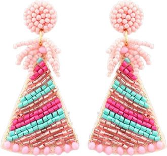 White Label Womens Birthday Earrings In Pink