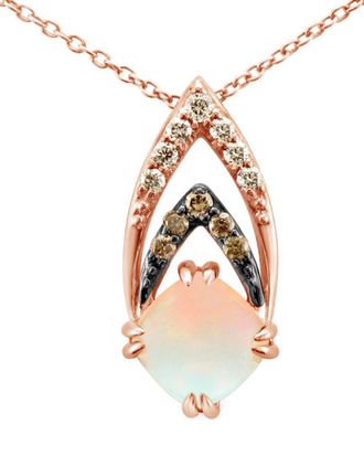 Le Vian 14K Rose Gold 0.85 Ct. Tw. Diamond & Opal Pendant Necklace
