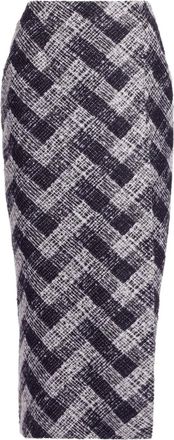 Elie Saab chevron midi skirt - Black