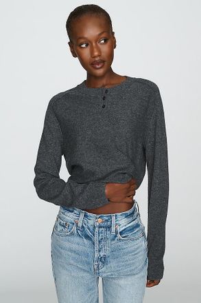 Maeve Wool Cashmere Henley Sweater