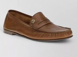 Versace calf leather slip-on loafers