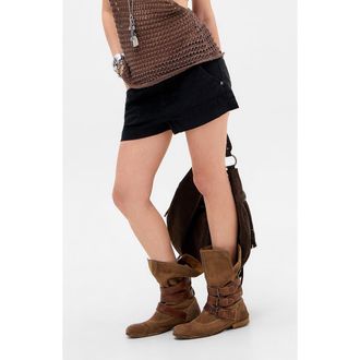 BDG Linen & Cotton Drawstring Shorts in Black at Nordstrom, Size X-Small