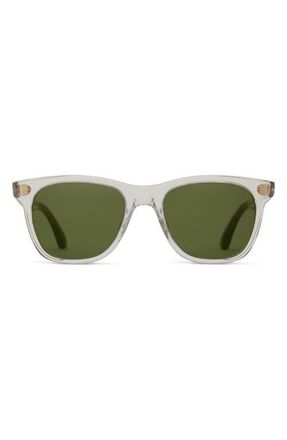 Toms Fitzpatrick 52mm Polarized Rectangular Sunglasses in Green/Clear at Nordstrom