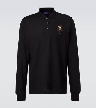 Ralph Lauren Purple Label Embroidered cotton and cashmere polo shirt