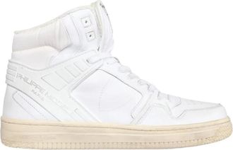 Philippe Model Paris Hoge Leren Sneakers - Dames - Sneakers - Wit - 37 EU - Katoen - Schoenen