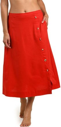 La Blanca Harbor Breeze Midi Cover-Up Skirt in Ruby at Nordstrom, Size X-Large
