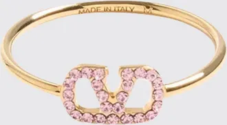 Valentino Garavani Anello VLogo Signature in metallo bicolore con cristalli