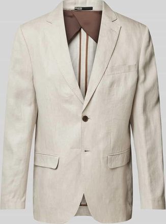 Selected Regular Fit 2-Knopf-Sakko aus reinem Leinen in Sand, Größe 54