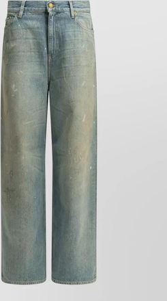 Golden Goose denim paint-splatter boyfriend wide-leg jeans