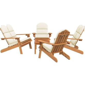 vidaXL Vidaxl - Juego De Muebles De Jard&iacute;n Adirondack 5 Piezas Madera Acacia