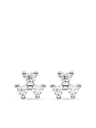 VEYNOU 14kt witgouden Fleur stud oorbel met diamant - Zilver