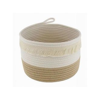 Trade Shop Trade Shop - Cestino Porta Biancheria Oggetti Corda Intrecciata Cesto Organizer 26x18cm 10652