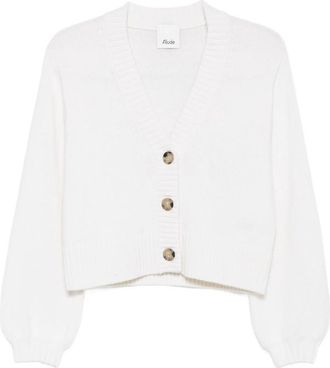 Allude Ribbed-trim V-neck Cardigan
