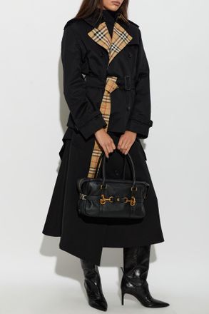 Burberry Short Trench Coat Lakefield, Womens, Black