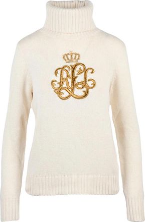 Ralph Lauren High Neck Sweater With Raised Embroidery Detail